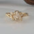His and Hers Matching Twig Wedding Set in 14k Gold, Twig Wedding Band & Rough White Sapphire Engagement Ring by Dawn Vertrees