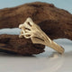 His and Hers Matching Twig Wedding Set in 14k Gold, Twig Wedding Band & Rough White Sapphire Engagement Ring by Dawn Vertrees