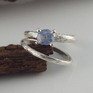 Blue Montana Sapphire Twig Bridal Set, Sterling Silver with Colorful Sapphires by Dawn Vertrees