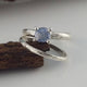 Blue Montana Sapphire Twig Bridal Set, Sterling Silver with Colorful Sapphires by Dawn Vertrees