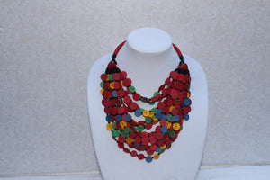 African Necklace, Beaded Necklace, African Jewelry, African Necklace, Mali Jewelry, Recycled Materials,  Multi strand Necklace