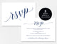 Navy RSVP Cards, RSVP Postcard, rsvp template, wedding rsvp cards, wedding rsvp postcards, rsvp online, PDF Instant Download #BPB320_1_1
