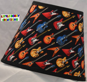 NEW Music Guitar Fabric Lamp Shade (6" x 10" x 8" Clip On).