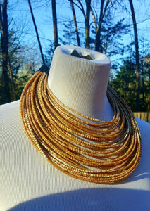 Recyled Flipflop Multistrand Necklace - Caramel