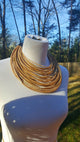 Recyled Flipflop Multistrand Necklace - Caramel
