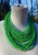 Recyled Flipflop Multistrand Necklace - Green