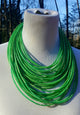 Recyled Flipflop Multistrand Necklace - Green