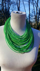 Recyled Flipflop Multistrand Necklace - Green