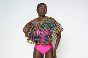 Handmade African Wax Print/Laced Ankara Cape Necklace