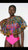 Ankara Large laced Cape with button. No ebelishment