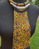 Handmade glass beads and wood Statement Necklace