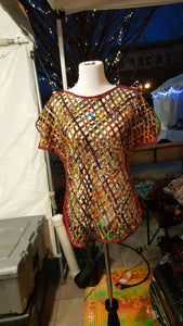 Ankara print laced top