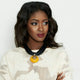 African Amber Pendant Leather Necklace