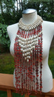 Recycled Rubber Mixed Genuine cowry shell and Glass Beads Statement Necklace