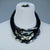 Genuine leather Multi-strand Statement necklace with Horn, bone and stone _ multi