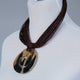 Genuine leather Multi-strand Statement necklace with Horn, bone and stone _ multi