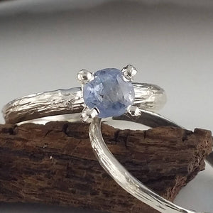 Blue Montana Sapphire Twig Bridal Set, Sterling Silver with Colorful Sapphires by Dawn Vertrees