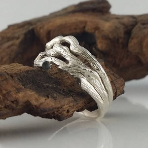 Women's Branch Wedding Band Set, Twig Engagement Ring, 14k, 18k, Yellow, White, Rose, Green Gold, Hand sculpted by Dawn Vertrees