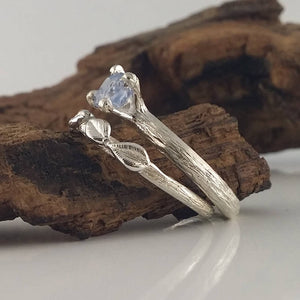 Leaf and Twig Wedding Band, 14k or 18k Gold, Hand Sculpted Gold Wedding Ring by Dawn Vertrees
