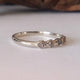 Raw Diamond Ring in 14K white gold, diamond wedding band by Dawn Vertrees