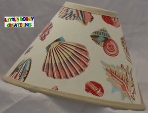Nautical Sea Shells Fabric Lamp Shade (10 Sizes to Choose From!)