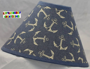 Nautical Boat Anchors Fabric Lamp Shade (10 Sizes to Choose From!)