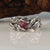 Sterling Silver Pink Sapphire Leaf and Twig Wedding, Branch Band, Gifts for Her by Dawn Vertrees