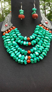 Obaa pa turquoise necklace set  on Sale
