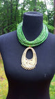 Genuine leather Multi-strand Statement necklace