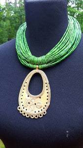 Genuine leather Multi-strand Statement necklace