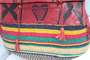 Halimatu Straw Leather bag, Vintage bag, Authentic hand made messenger bag