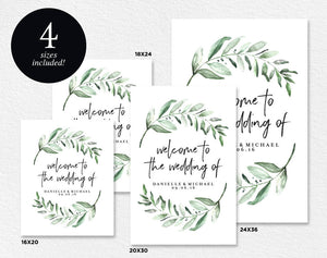 Greenery Wedding Sign, Welcome Sign, Welcome Wedding Sign, Sign Printable, Bliss Paper Boutique, PDF Instant Download #BPB330_59