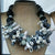 Ghana trade beads bunched statement necklace