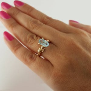 Blue Montana Sapphire Twig Bridal Set, 14k Gold with Colorful Sapphires, Hand Faceted by Dawn Vertrees