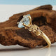 Blue Montana Sapphire Twig Bridal Set, 14k Gold with Colorful Sapphires, Hand Faceted by Dawn Vertrees
