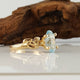 Blue Montana Sapphire Twig Bridal Set, 14k Gold with Colorful Sapphires, Hand Faceted by Dawn Vertrees
