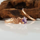 Purple Montana Sapphire Twig Engagement rings Bridal Set, Gold with Colorful Sapphires by Dawn Vertrees