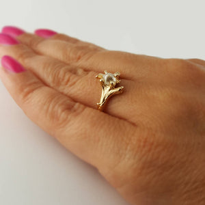 Raw Diamond Twig Engagement Ring, Solitaire Only by Dawn Vertrees