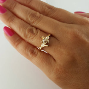 Raw Diamond Twig Engagement Ring, Solitaire Only by Dawn Vertrees