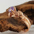Purple Montana Sapphire Twig Engagement rings Bridal Set, Gold with Colorful Sapphires by Dawn Vertrees