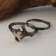 Raw Diamond Black Gold Engagement Set, 14k Yellow Gold Black Rhodium, Twig Wedding Set, Engagement Rings by Dawn Vertrees