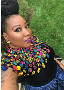 Ankara Button bib