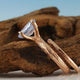 Blue Montana Sapphire Twig Engagement Bridal Set, 14k Rose Gold by Dawn Vertrees