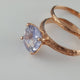 Blue Montana Sapphire Twig Engagement Bridal Set, 14k Rose Gold by Dawn Vertrees