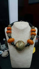 African Amber and Bronze necklace