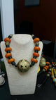 African Amber and Bronze necklace