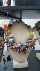 Ghana trade beads necklace