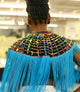 Ohemaa Ankara Print laced bib with  FRINGE-