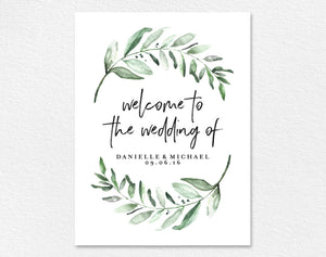 Greenery Wedding Sign, Welcome Sign, Welcome Wedding Sign, Sign Printable, Bliss Paper Boutique, PDF Instant Download #BPB330_59