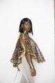 Bronzed and Brown Ankara laced cape _ extra large high low